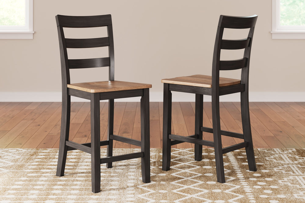 Complement your homeâ€™s simply relaxed sensibility with this counter height bar stool. A handsome dark brown hue offers a chic contrast to the natural wood tone, for a neutral look that vibes with a variety of aesthetics. Its hard, contoured seat design 