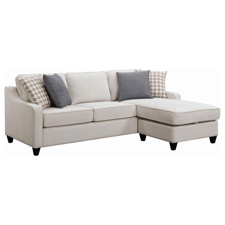 Ready to provide a sensible and stylish bonus to a transitional space, this sectional is a solid choice for a redesign. Perk up a living room or entertainment space with a comfortable and tasteful design. Configured for maximum flexibility, it accommodate