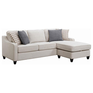 Ready to provide a sensible and stylish bonus to a transitional space, this sectional is a solid choice for a redesign. Perk up a living room or entertainment space with a comfortable and tasteful design. Configured for maximum flexibility, it accommodate