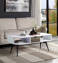 C, Shaped Metal Frame w/Brass Finish, Oval Table Top, Dual Support Legs<br/><br/><b>Product Features</b><ul><li>KD</li><li>1 Storage Drawer & 2 Open Compartment</li><li>Metal Leg</li><li>Powder Coating</li><li>Case: 1Pc/1Ctn</li><li>Finish: White & Black 