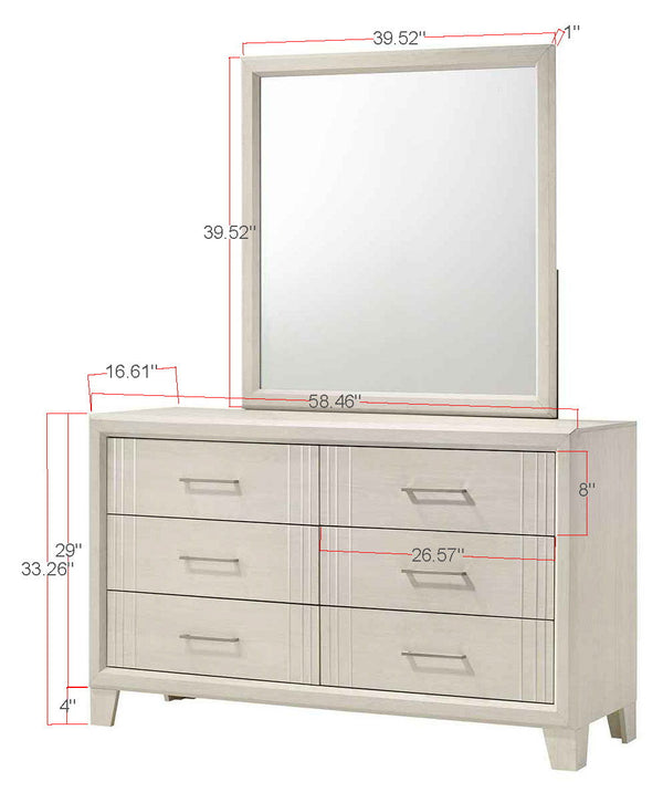 Charlie - Full 5 Piece Bedroom Set - White