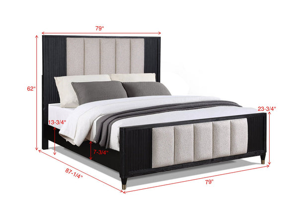  showcasing a high headboard and footboard with a refined fabric select