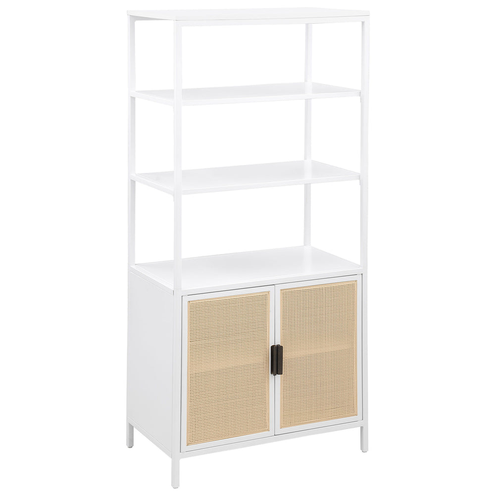 Elevate your storage solutions with this stylish two-door tall accent cabinet, expertly crafted from durable metal for long-lasting support. The sleek powder-coated finish adds a modern touch while providing excellent resistance to scratches and wear. The