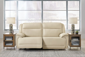 Double Deal - Almond - 2-Piece Power Reclining Loveseat Sectional