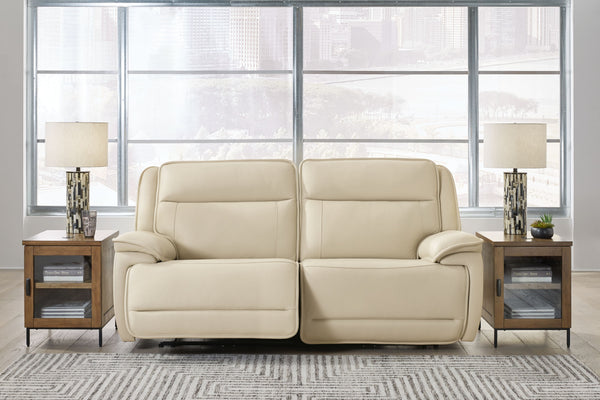 Double Deal - Almond - 2-Piece Power Reclining Loveseat Sectional