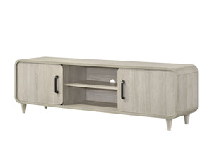 Elevate your living space with this sleek and contemporary entertainment solution that blends modern design with functionality. Featuring a streamlined silhouette and a chic, light wood finish, this piece exudes understated elegance while offering practic