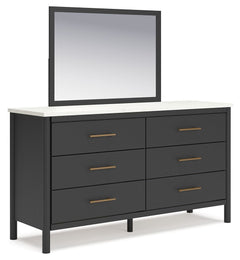 This dresser and mirror set reflects your sophisticated approach to boho style. Crafted with both form and function in mind, its replicated marble top beautifully contrasts a matte black finish. The versatile design suits all-neutral spaces or blends with