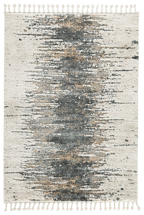 This rug brings together a textured look with a smooth, soft feel. The abstract design, subtly shifting colors and finished tassel edge effortlessly serve as a simple yet compelling representation of modern decor.<br/><br/><b>Product Features</b><ul><li>M