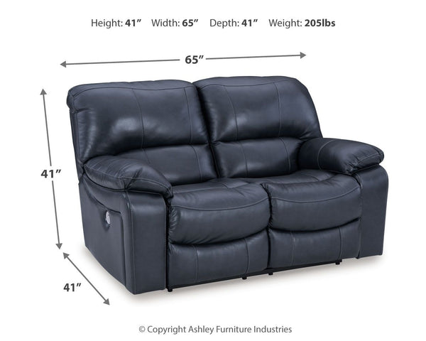 Leesworth - Ocean - Power Reclining Loveseat