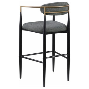 Tina - Fabric Upholstered Bar Chair (Set of 2) - Dark Gray