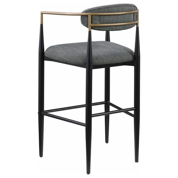 Tina - Fabric Upholstered Bar Chair (Set of 2) - Dark Gray