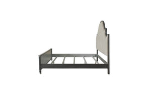 House - Beatrice Queen Bed - Two Tone Beige Fabric
