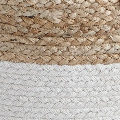 Sweed - Natural / White - Pouf - Round
