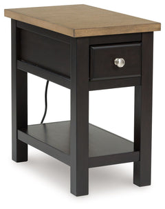 When youâ€™re styling your living room, convenience is key. With this chairside end table, casual flair meets canâ€™t-miss function. Tired of trekking to find a charger when your device is dead? This table-'s built-in outlets and USB ports allow you to st