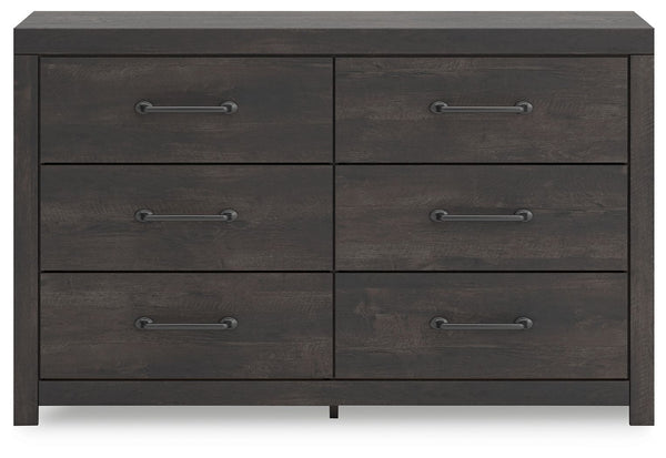 Hollivern - Dark Gray - Six Drawer Dresser