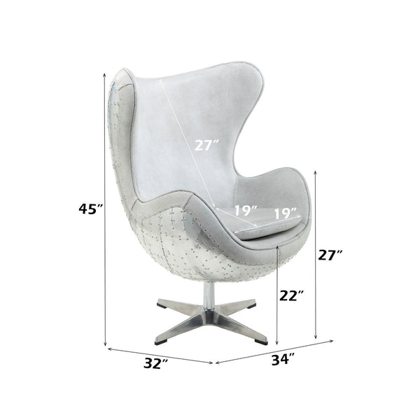 Brancaster - Accent Chair With Swivel - Vintage White & Aluminum