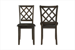 The Trellis Wood Dining Chair set in brown is a perfect addition to any dining area, offering both durability and style. This set includes two dining chairs, each expertly crafted from solid rubberwood to ensure long-lasting use and stability. The traditi