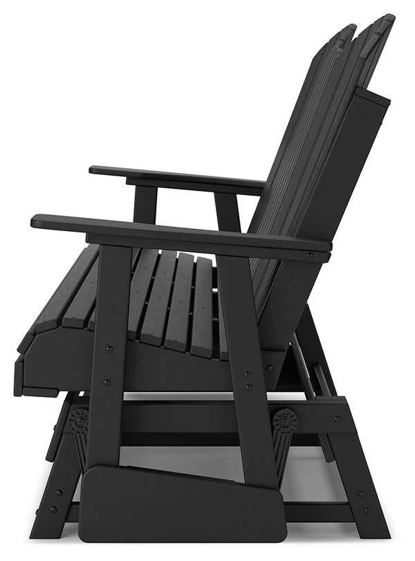 Hyland Wave - Black - Glider Loveseat