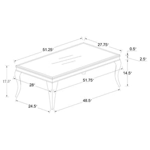 Carone - Rectangular Glass Top Coffee Table - Black And Chrome