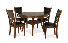 The elegant Gia 5 Piece Dining Table and Chair Set is built with durability and comfort in mind. This dining set provides spacious seating for four, and a handy storage shelf located under the table top to store dinnerware or decor. The dining table apron