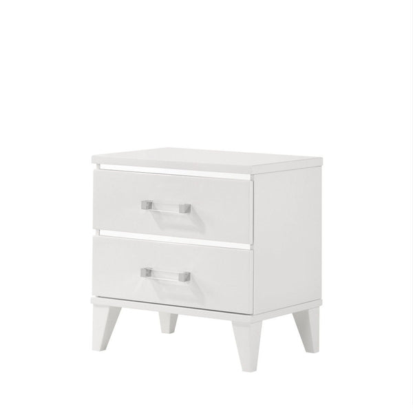  while decorative sliver trims add depth and reflect light. It offers two storage drawers with clear ac