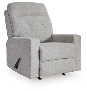 What happens when value meets plush comfort and contemporary design? This rocker recliner is born. Ample cushioning in all the right places makes this the best seat in the house, while updated track arms give a chic modern vibe. Pull tab reclining lets yo