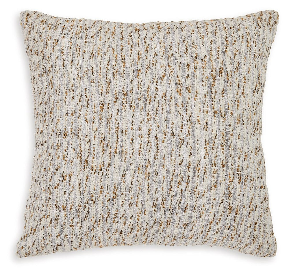 Add a touch of beauty and naturally beautiful depth to your decor. The textured stripes in ivory, gray and gold on this accent pillow create a captivating and modern design. It-'s an added touch of flair that-'s delightfully sophisticated and different.<b