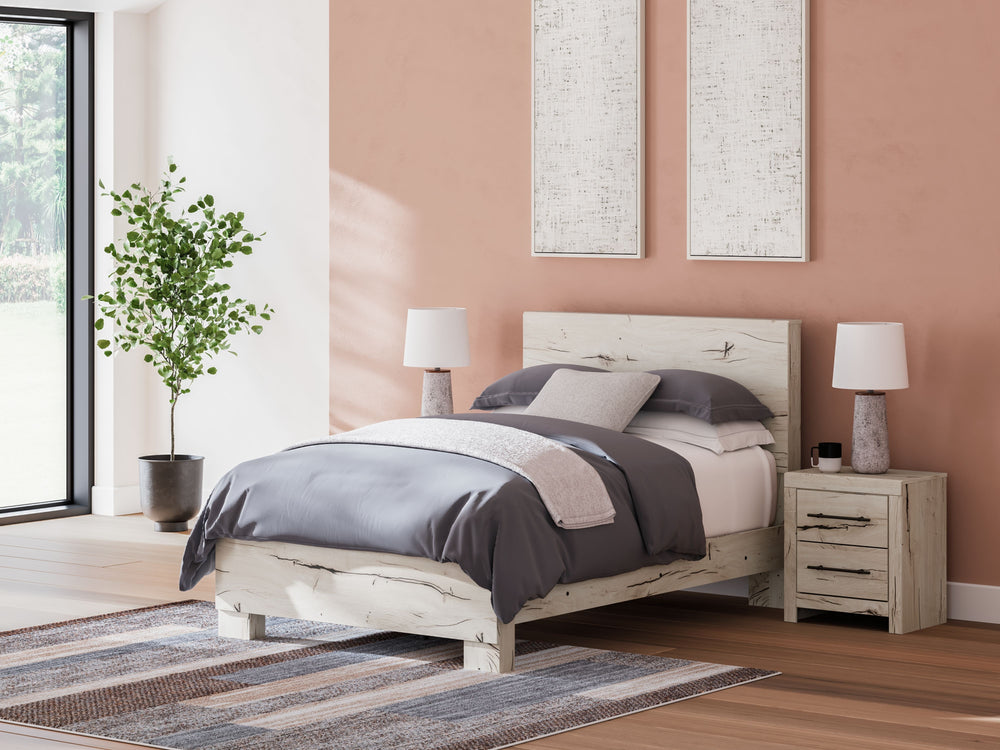 A fresh take on country living, this full panel bed strikes the perfect balance between farmhouse and contemporary. Its rustic white finish and replicated reclaimed oak grain merge effortlessly with the hearty, clean-lined look we love today. Youâ€™ll lov