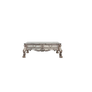  this Dresden coffee table is anything but that. With impeccable details such as a scalloped table top