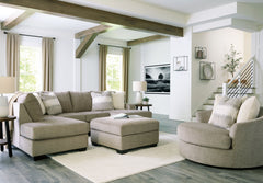 Easy on the eyes, this double chaise sectional group expands your seating options with ease. Its generous scale cradles you in comfort, while luxurious upholstery pampers you from head to toe. A collection of coordinating accent pillows adds to the indulg