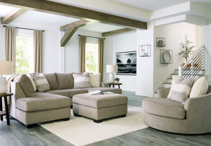 Easy on the eyes, this double chaise sectional group expands your seating options with ease. Its generous scale cradles you in comfort, while luxurious upholstery pampers you from head to toe. A collection of coordinating accent pillows adds to the indulg