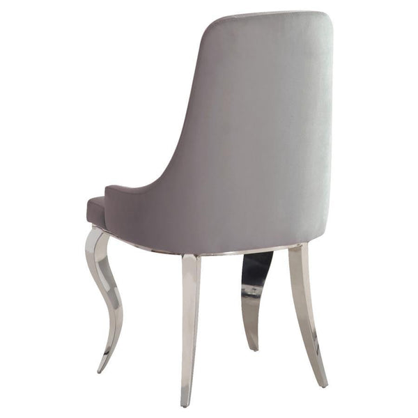 Antoine - Velvet Upholstered Dining Side Chair (Set of 2) - Gray