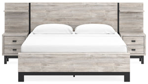 Vessalli - Gray - King Panel Bed With Extensions