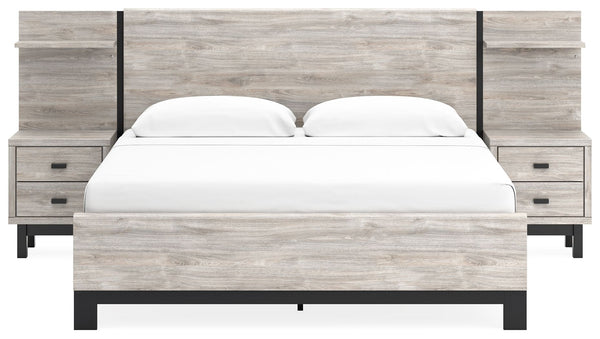 Vessalli - Gray - King Panel Bed With Extensions