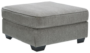 If style is the question, then this oversized accent ottoman is the answer. Its clean-lined profile is beautifully contemporary. The plush chenille fabric and plump cushioning make it so easy to comfortably kick up your heels. And the ottomanâ€™s richly n