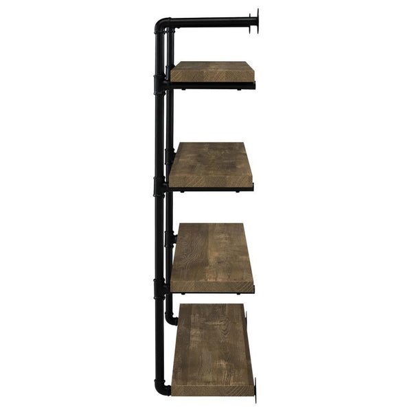 Elmcrest - 39## 4-Shelf Wall Bookshelf - Rustic Oak