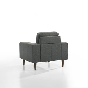  this accent chair ensures long-lasting reliability. Its cozy 100% polyester gray uphol