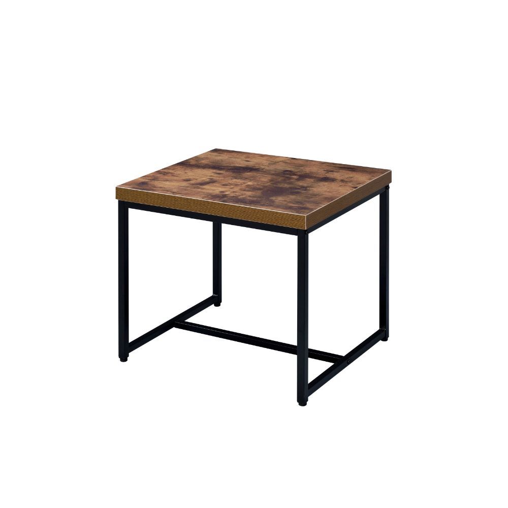 The Bob occasional tables simply states that you are up with the times, with its industrial looks and the mixing of black metal with weathered oak. The thicker wood top is supported by lighter scaled black metal lags and an stretcher which assures for a s