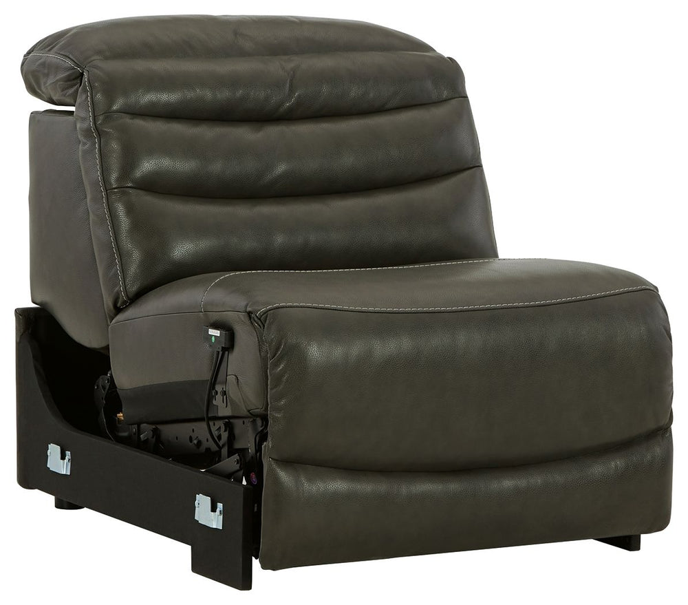 This item does not stand alone. It is compatible with other items in this series, sold separately.<br><br><b>Additional Dimensions</b><br><ul><li>Seat depth: 22-"</li><li>Seat height: 20-"</li><li>Fully reclined length: 65-"</li><li>Distance between recli