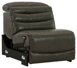 This item does not stand alone. It is compatible with other items in this series, sold separately.<br><br><b>Additional Dimensions</b><br><ul><li>Seat depth: 22-"</li><li>Seat height: 20-"</li><li>Fully reclined length: 65-"</li><li>Distance between recli