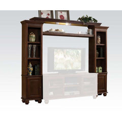 The Dita collection transitional style will blend masterfully in your living room area. This set features a shelf bridge with light function, and its two side piers offer plenty of space to keep entertainment components or your favorite decorative accesso