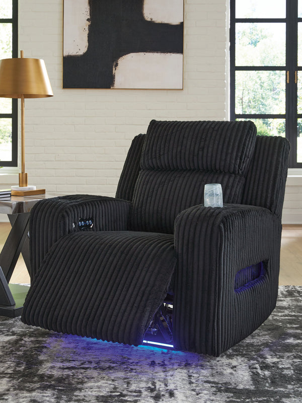 Forest Lake - Black - Power Recliner With Adj Headrest
