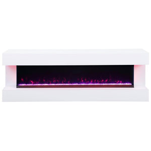 Vallerie - TV Stand With Visual Flame Box - White