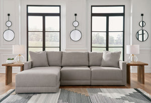 Searching for seating that expertly harmonizes form and function? This sectional with chaise has you covered. Making a sleek statement in spaces from transitional to modern, its neutral upholstery brings an airy, upscale feel to the clean-lined silhouette