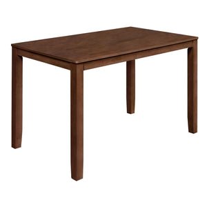 Discover the Pascal Counter Dining Table in warm Walnut Brown, a perfect blend of durability and style. This table is crafted from a combination of solid Rubberwood and manufactured woods, ensuring long-lasting stability. The Pascal table-'s rich, sophist