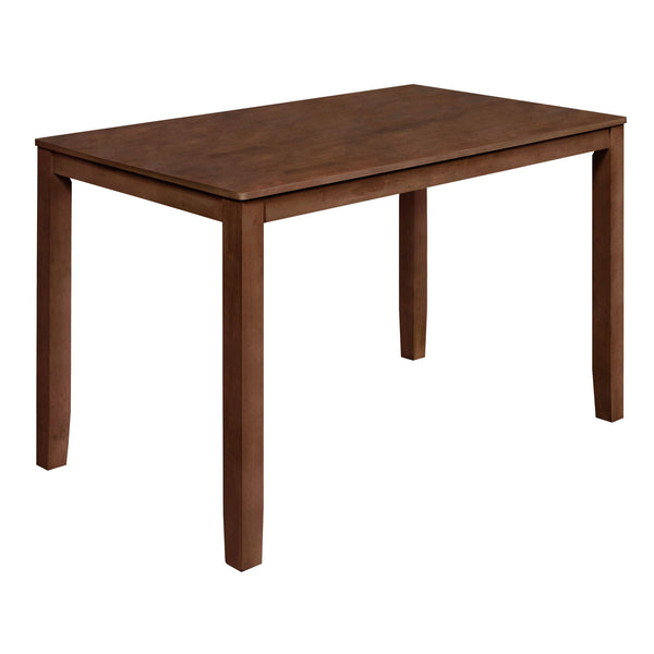 Discover the Pascal Counter Dining Table in warm Walnut Brown, a perfect blend of durability and style. This table is crafted from a combination of solid Rubberwood and manufactured woods, ensuring long-lasting stability. The Pascal table-'s rich, sophist