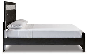 Kaydell - Black - Queen Upholstered Glitter Panel Bed
