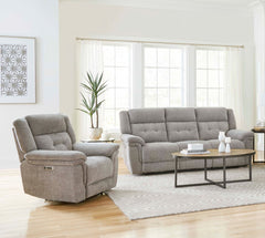 With its clean lines and transitional styling, the Richland Power Sofa, Loveseat & Recliner delivers a chic look and unbeatable functionality. The Richland Sofa features power headrests, smooth power reclining, USB/USB-C charging in the easy-to-use switch