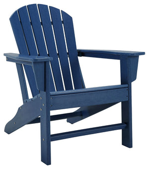 Add cottage-quaint charm to your outdoor oasis with this Adirondack chair in blue. Made of MEGA-TUFFÂ® high-density polyethylene material, itâ€™s sure to weather the seasons beautifully. Designed to shed rainwater, the chairâ€™s slatted styling with shell