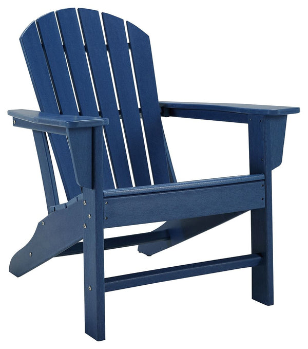 Add cottage-quaint charm to your outdoor oasis with this Adirondack chair in blue. Made of MEGA-TUFFÂ® high-density polyethylene material, itâ€™s sure to weather the seasons beautifully. Designed to shed rainwater, the chairâ€™s slatted styling with shell